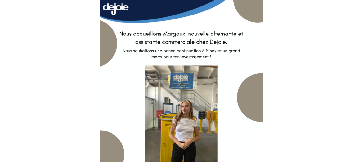 Nouvelle alternante chez Dejoie Nouvelle alternante chez Dejoie